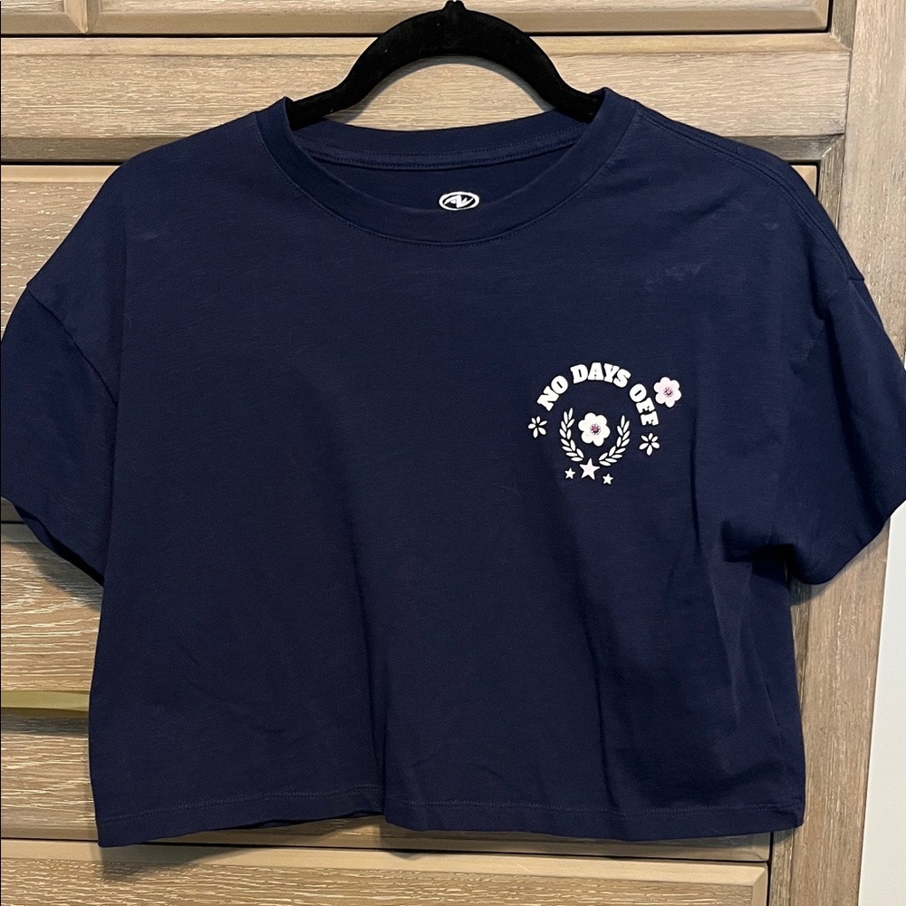 Athletic Works Navy Blue Kids Tee with Floral Graphic Size XXL(18)